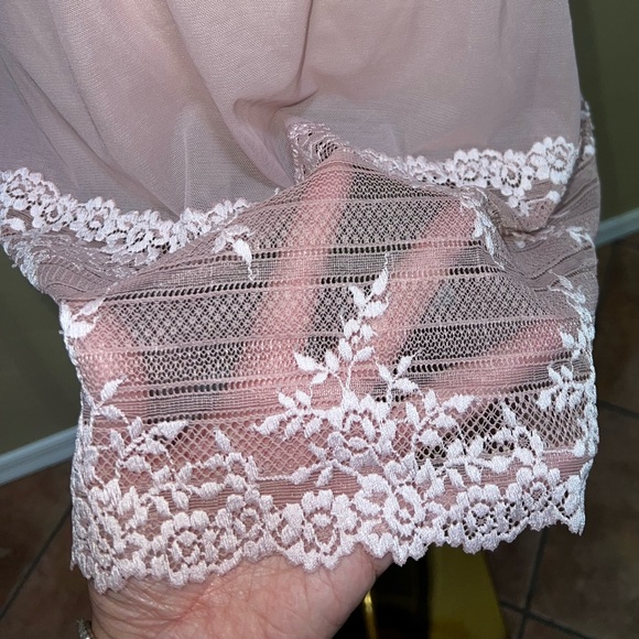 Wacoal Embrace Lace Woodrose Mauve Chalk Chemise Size Medium - Picture 7 of 11